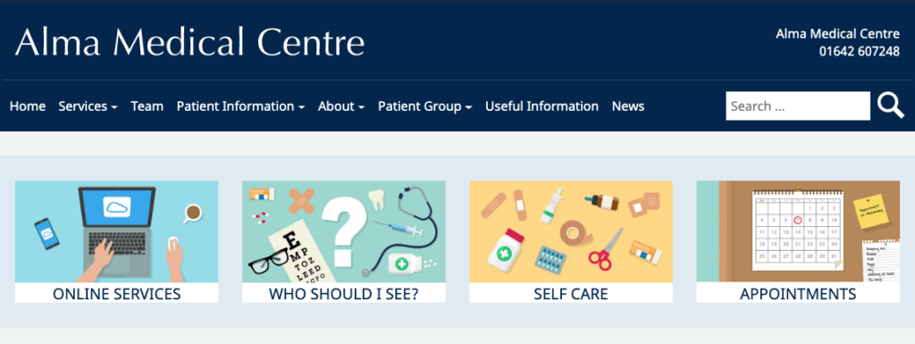 New Alma Medical Centre website